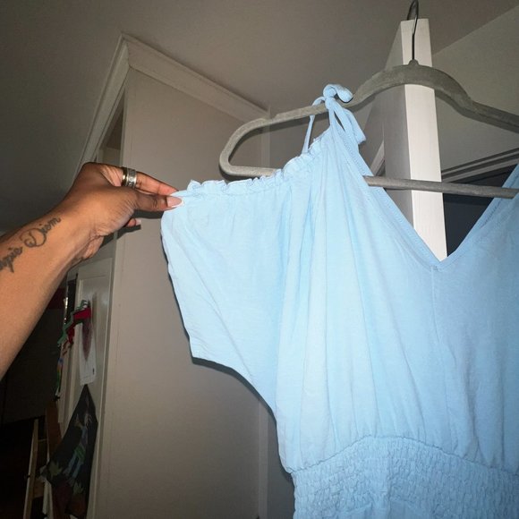 Jumpsuit Women Casual Summer Wrap V Neck Shoulder One Piece - Picture 4 of 5